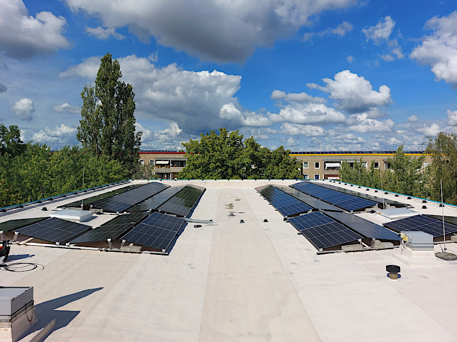 Solaranlage auf AWO-Flachdach in Cottbus